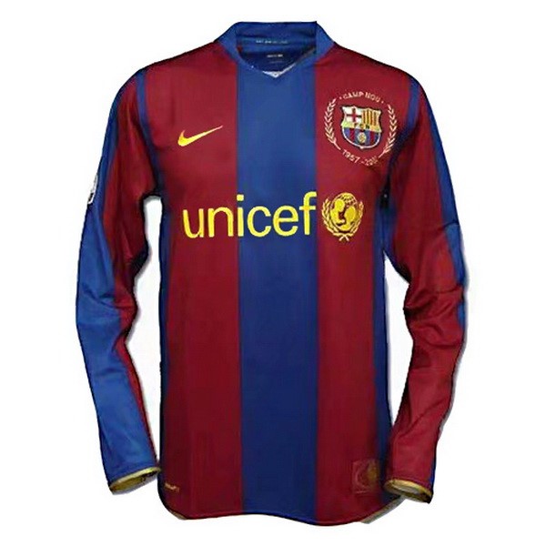 Camiseta Barcelona Primera equipación ML Retro 2007 2008 Azul Rojo